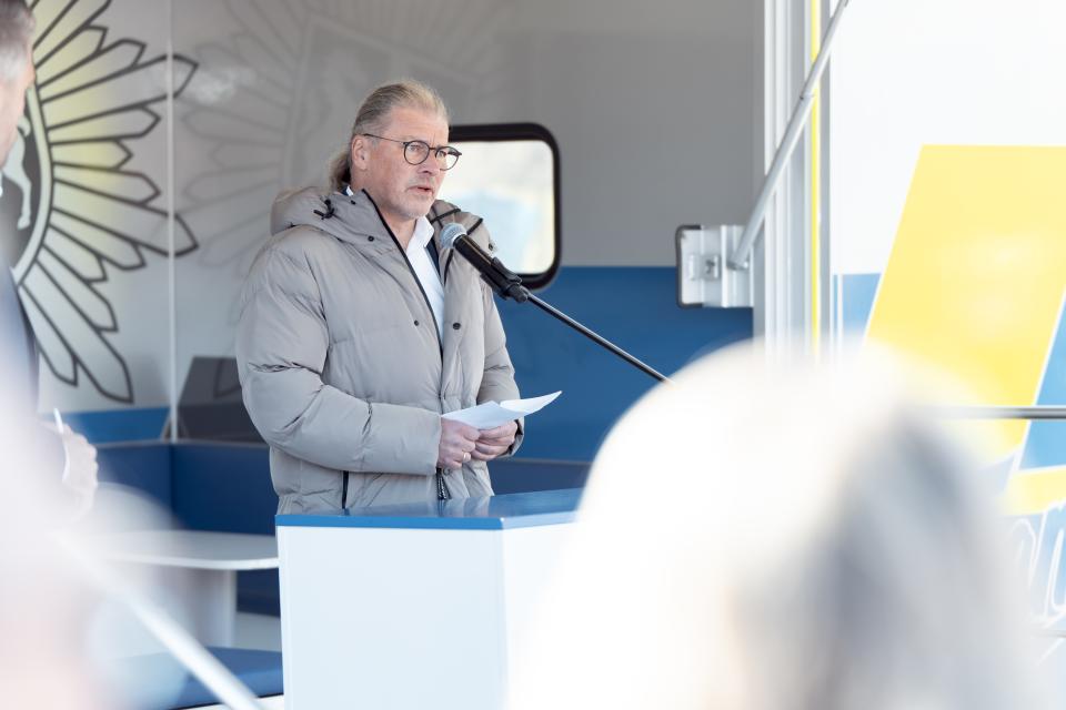Simmeraths Bürgermeister Bernd Goffart beim Grußwort